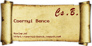 Csernyi Bence névjegykártya