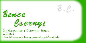 bence csernyi business card